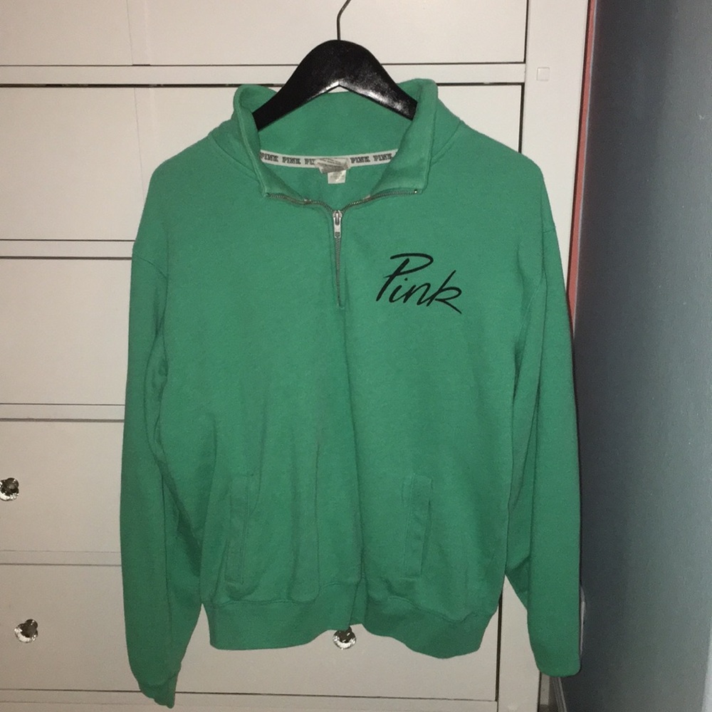 Womens Medium PINK Victoria Secret Quarter Zip